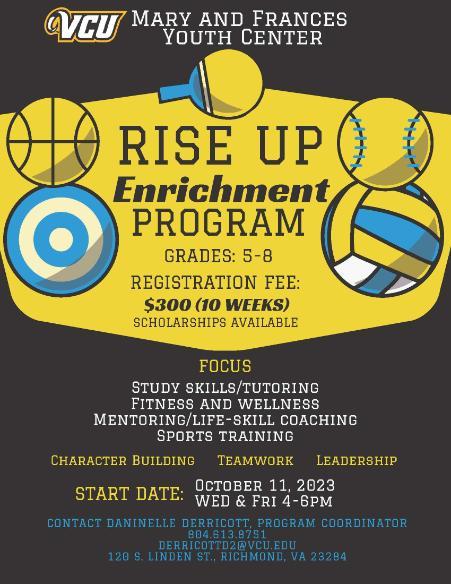 Rise Up Program at MFYC Flyer